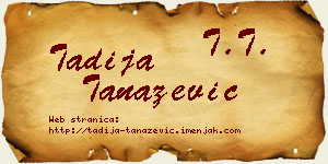 Tadija Tanazević vizit kartica